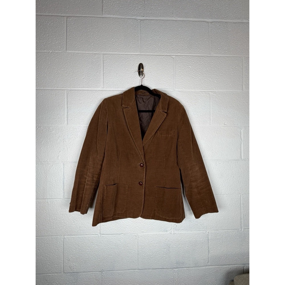 Vintage 70s 80s Sears The Fashion Place Corduroy Blazer Women's 14 (M) Chocolate